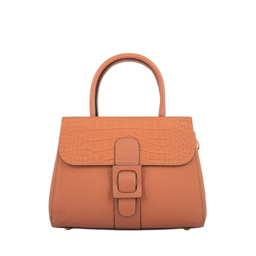 Textured Structured Top Handle Handbag