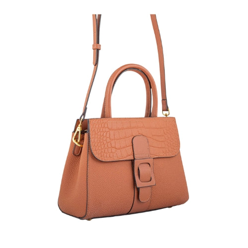 Textured Structured Top Handle Handbag